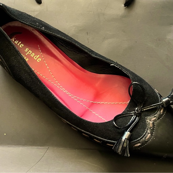 Kate Spade Vintage Black Ballet flat slippers size 7.5 - Picture 1 of 4